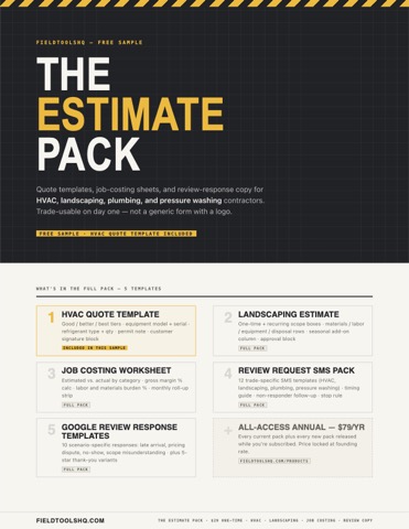 HVAC Quote Template (Free) — sheet preview